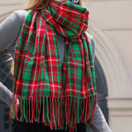 Fringed Plaid Scarf