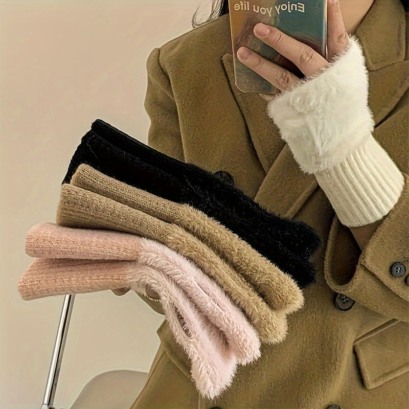 Solid Colour Warm Gloves