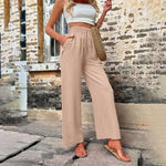 Solid Colour Casual Trousers