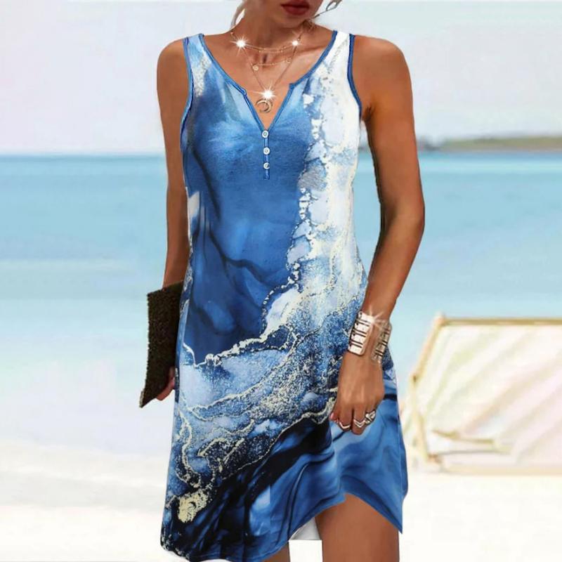 Casual Gradient Beach Dress