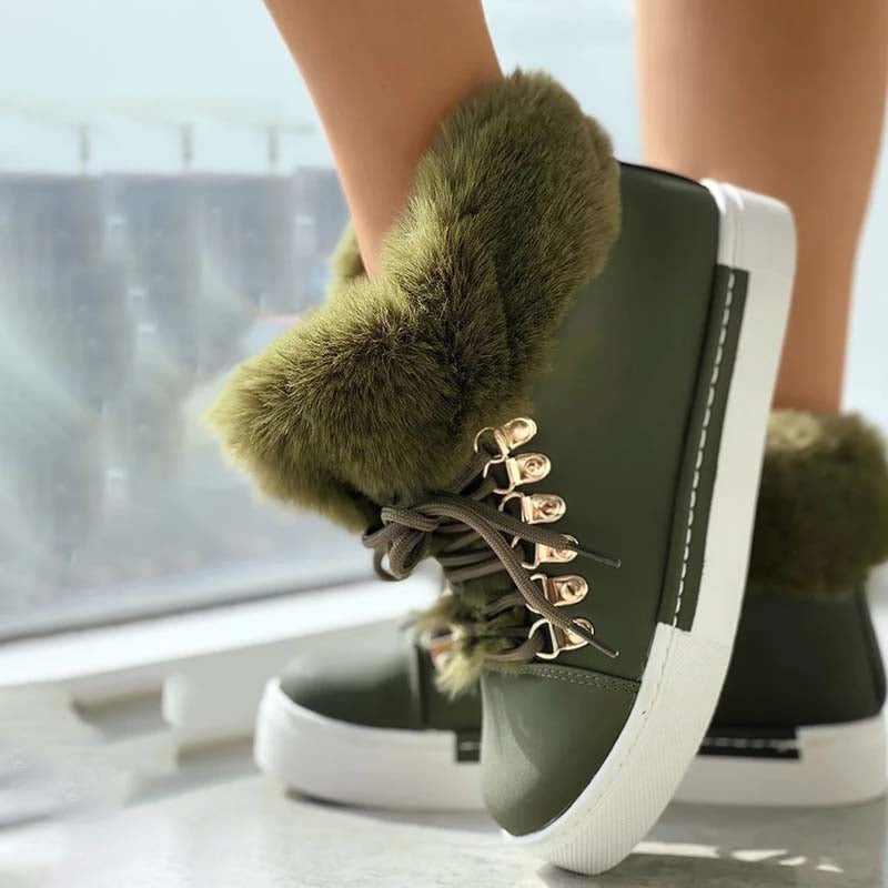 Warm Plush Platform Ankle Boots