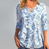 Leaf Print Casual Blouse