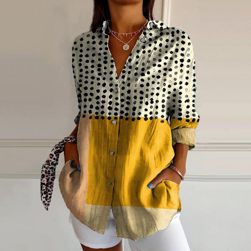 Colour Block Polka Dot Blouse