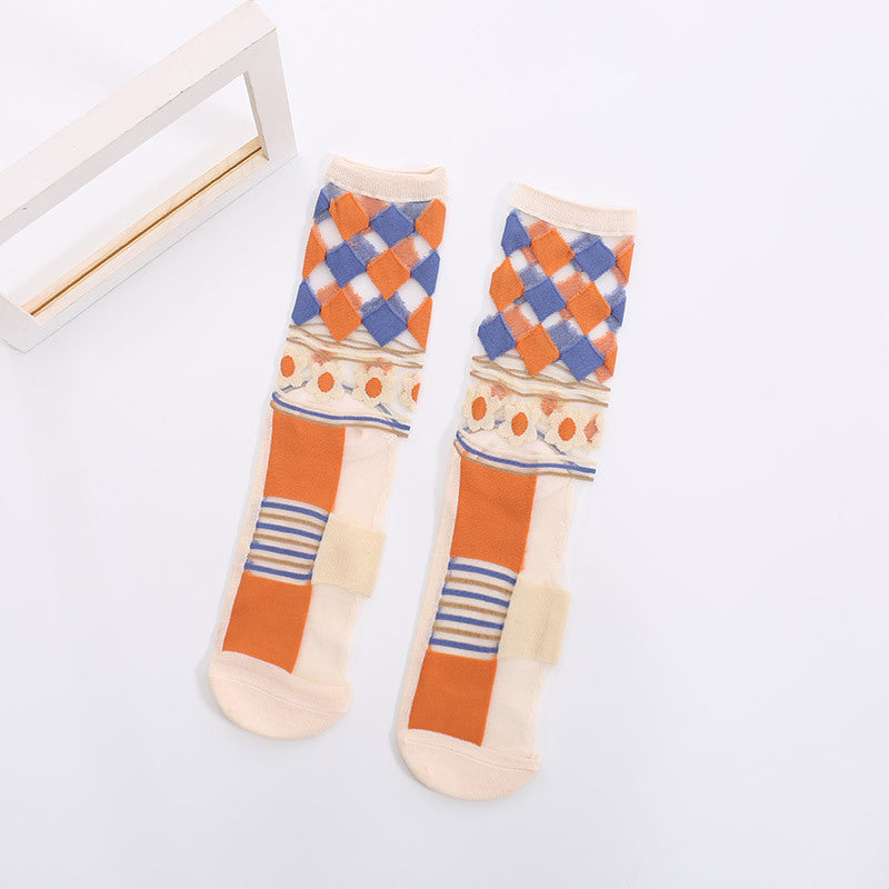 Floral Jacquard Breathable Socks