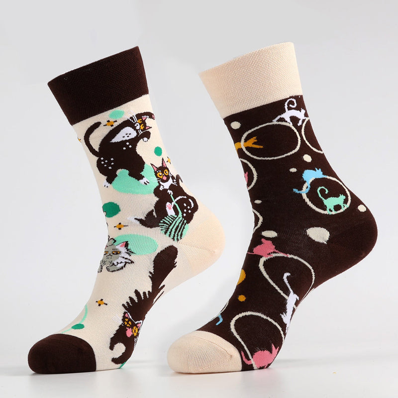 Asymmetrical Animal Print Socks