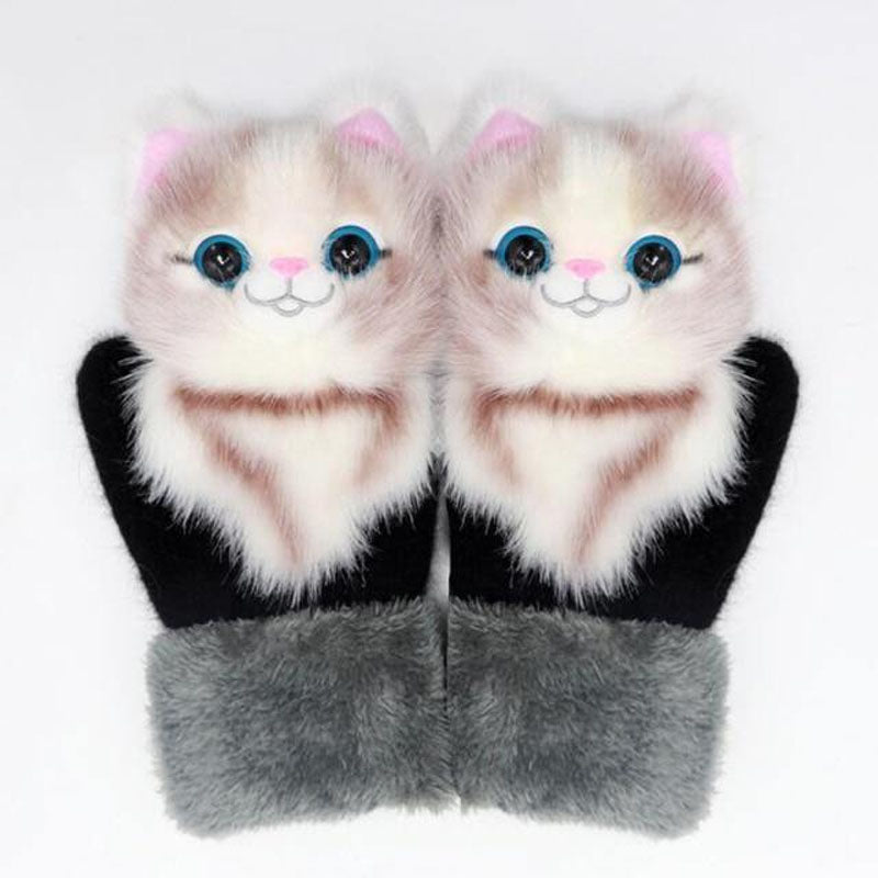 Cartoon Plush Warm Gloves