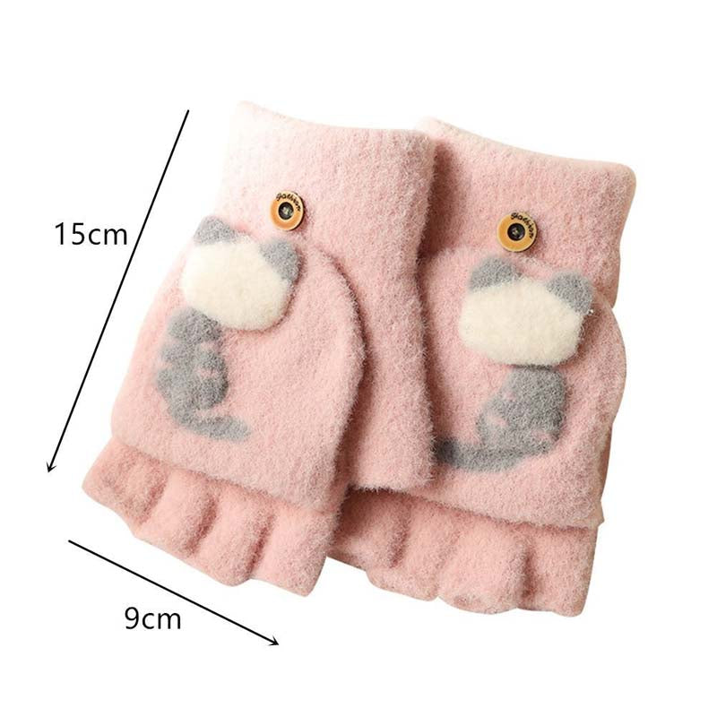 Warm Cartoon Cat Gloves