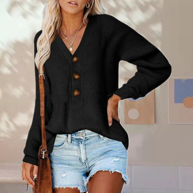 Casual Solid Knitted Sweater