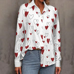 Heart Print Casual Blouse