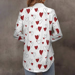 Heart Print Casual Blouse