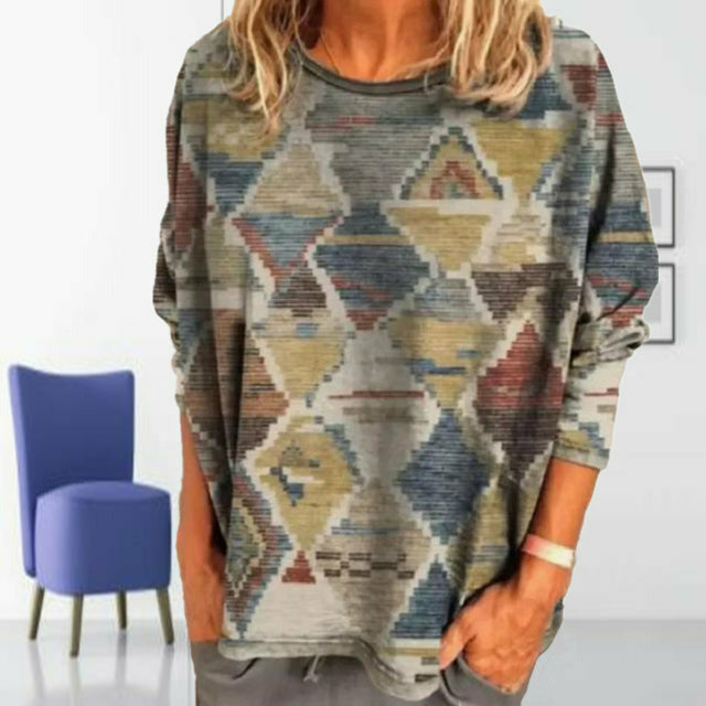 Vintage Geometric Print T-Shirt