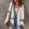 Casual Striped Knitted Cardigan