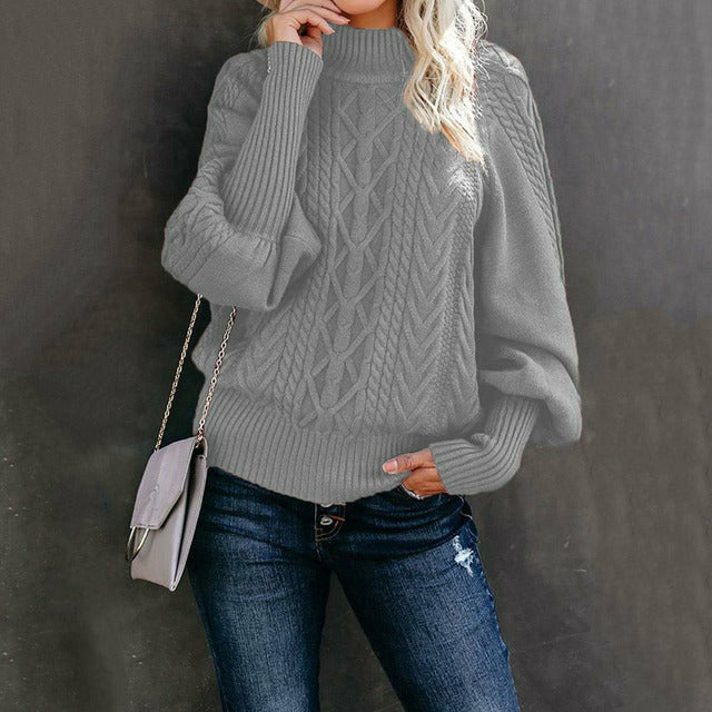 Elegant Solid Knitted Sweater