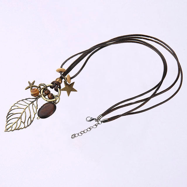 Vintage Leaf Pendant Necklace