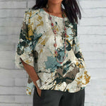 Casual Abstract Print Blouse