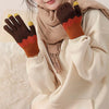 Contrast Color Warm Gloves