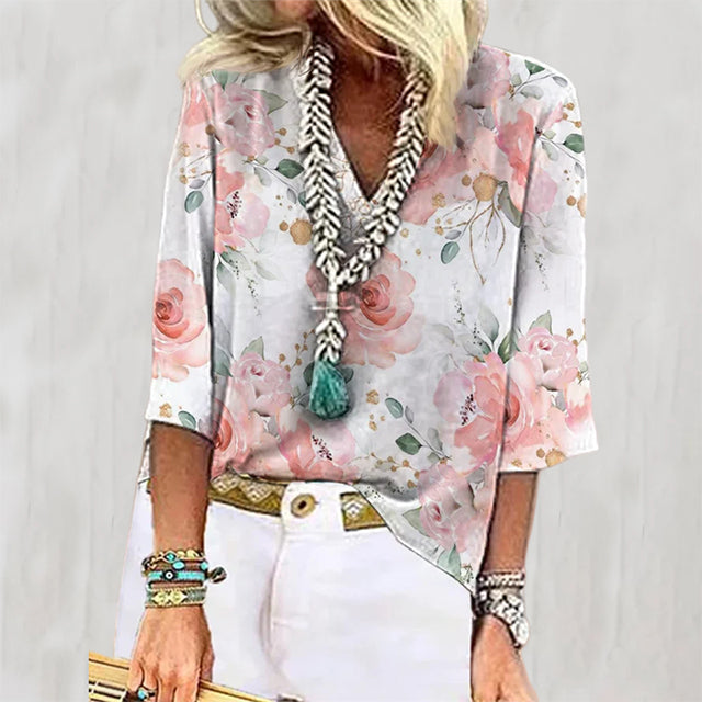 Floral Print Casual Blouse