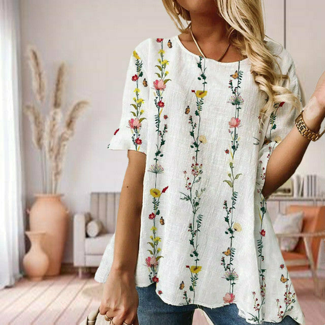 Casual Floral Print Blouse