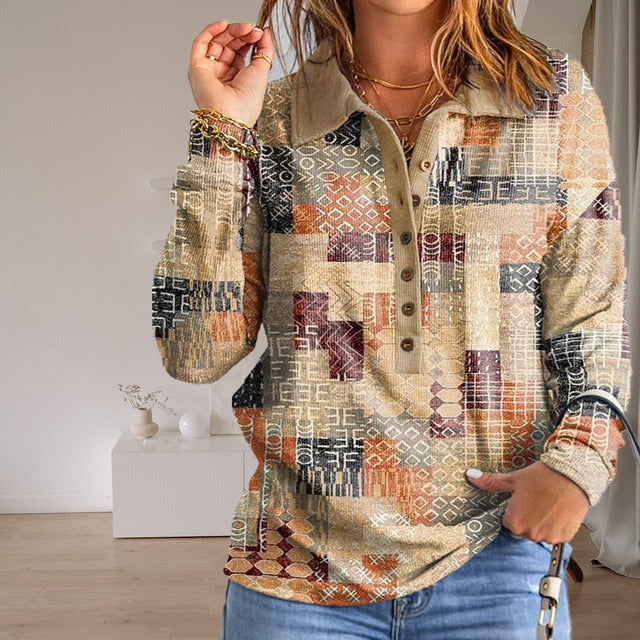 Casual Geometric Print Sweatshirt
