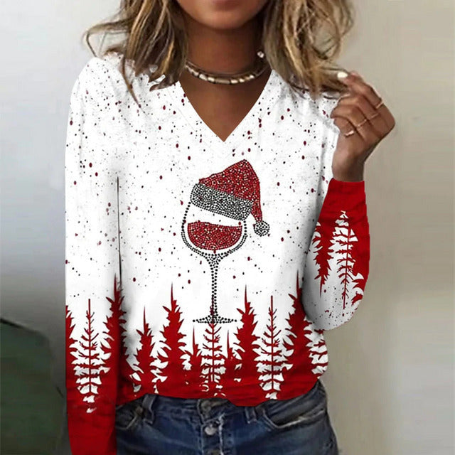 Christmas Print Casual T-Shirt