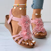 Floral Decoration Wedge Sandals