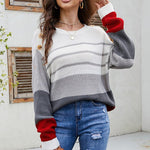 Casual Patchwork Striped Sweater