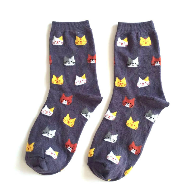 Cat Print Casual Socks