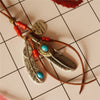 Vintage Feather Pendant Necklace