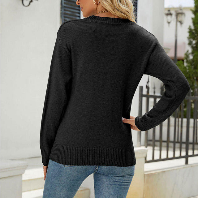 Casual Heart Knit Sweater