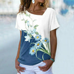 Floral Print Contrast T-Shirt