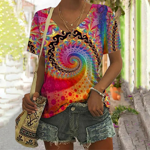 Colorful Abstract Print T-Shirt