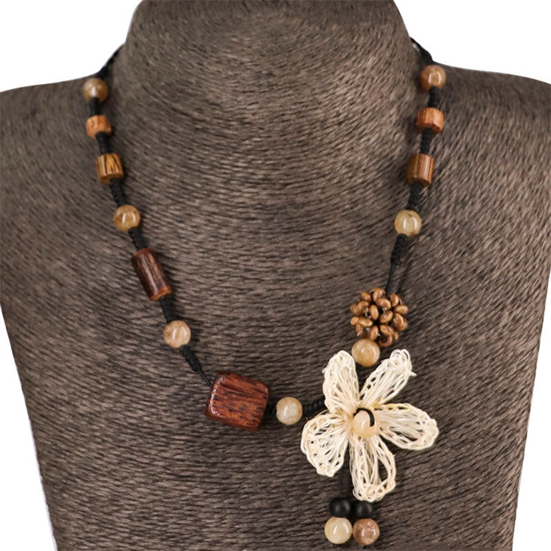 Vintage Hand Woven Floral Necklace