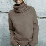 Turtleneck Solid Knitted Sweater