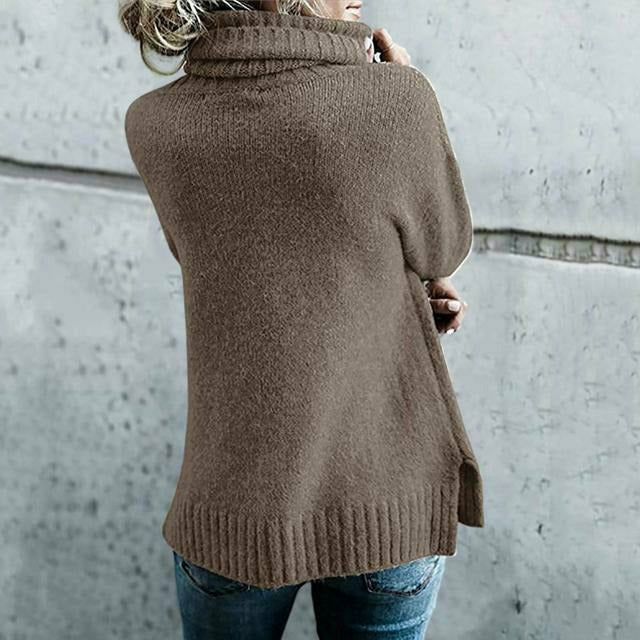 Turtleneck Solid Knitted Sweater