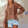 Casual Solid Knitted Sweater