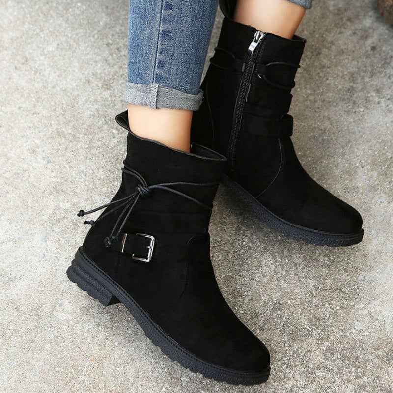 Vintage Buckle Ankle Boots