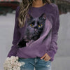 Cat Print Casual Sweatshirt