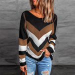 Casual Striped Patchwork Sweater