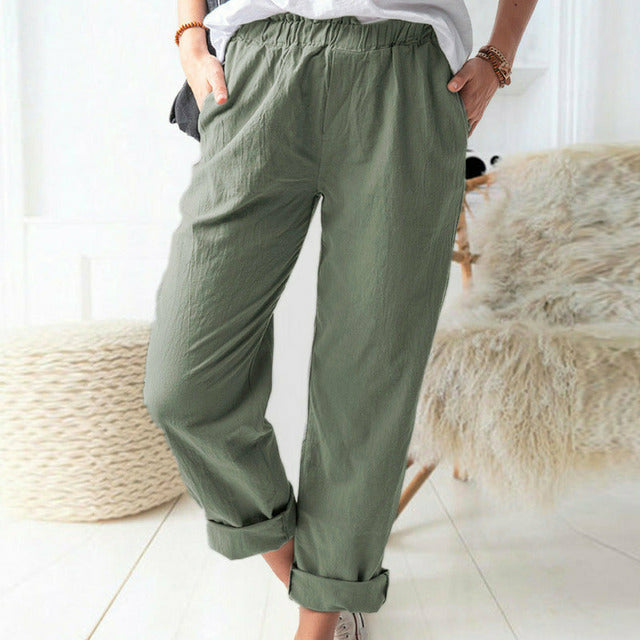 Solid Color Casual Pants