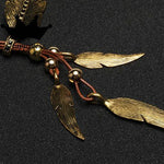 Vintage Feather Pendant Necklace