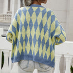Casual Geometric Knitted Cardigan
