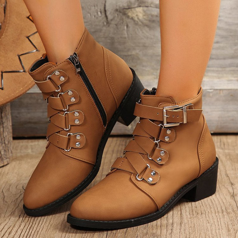 Vintage Chunky Heel Boots