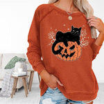 【100% Cotton】Cat Print Halloween T-Shirt