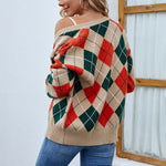 Casual Geometric Knitted Cardigan