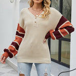 Striped Patchwork Knit Sweater