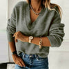 Elegant Solid V-Neck Sweater