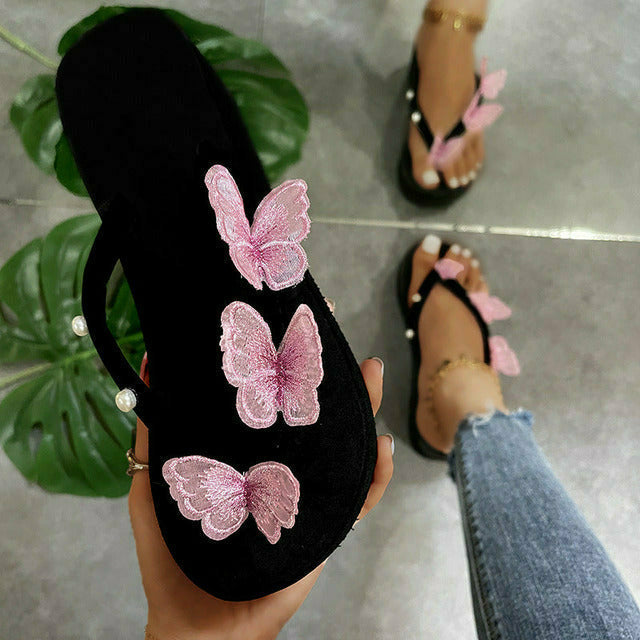 Butterfly Decoration Platform Slippers