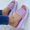 Rivet Decoration Platform Slippers