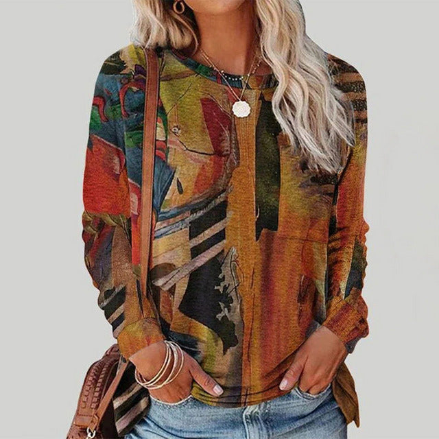 Casual Abstract Print T-Shirt