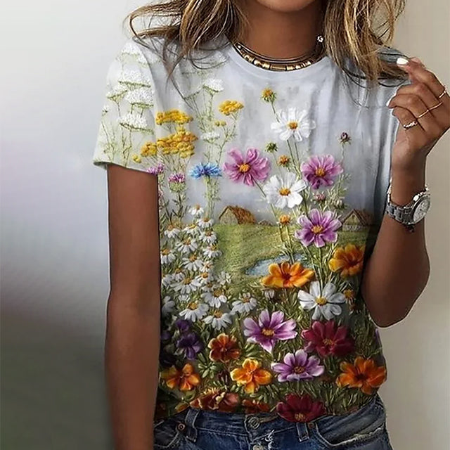 Casual Floral Print T-Shirt